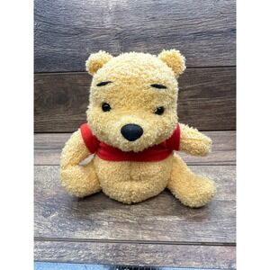 Disney Winnie the Pooh Plush Toy Curly Fur Red Shirt Stuffed Animal Vintage‎